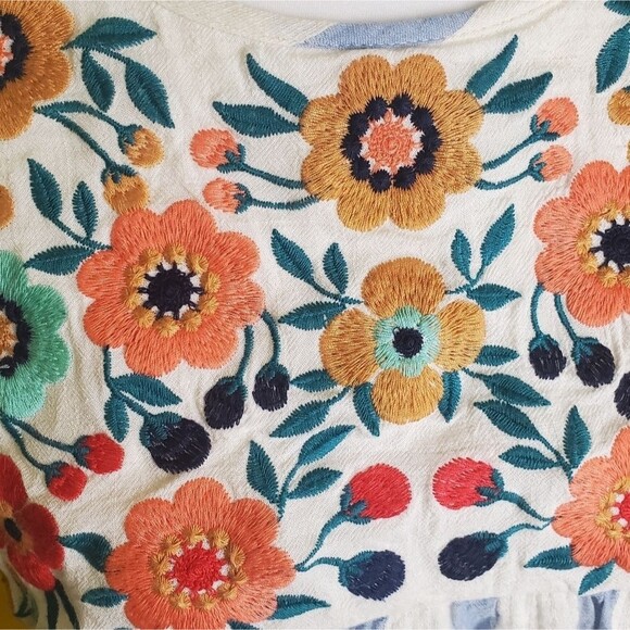 Altar’d State Embroidered Striped Blouse Size Medium - Picture 6 of 9